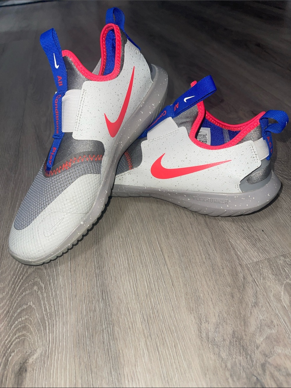Nike Kids Slip-On Sneakers in Gray, Hot Pink & Blue